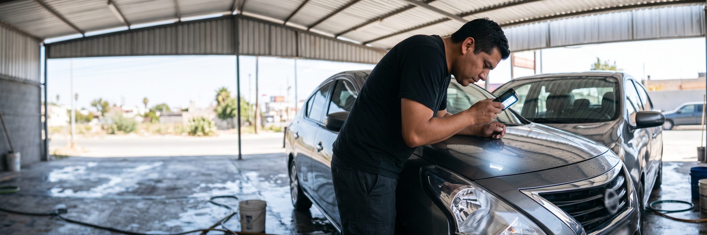 Inspecting a car's paint